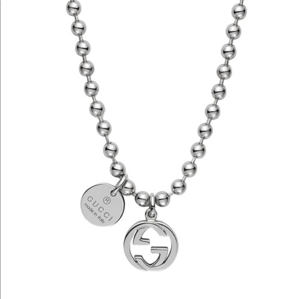 Silver Gucci Bead Necklace